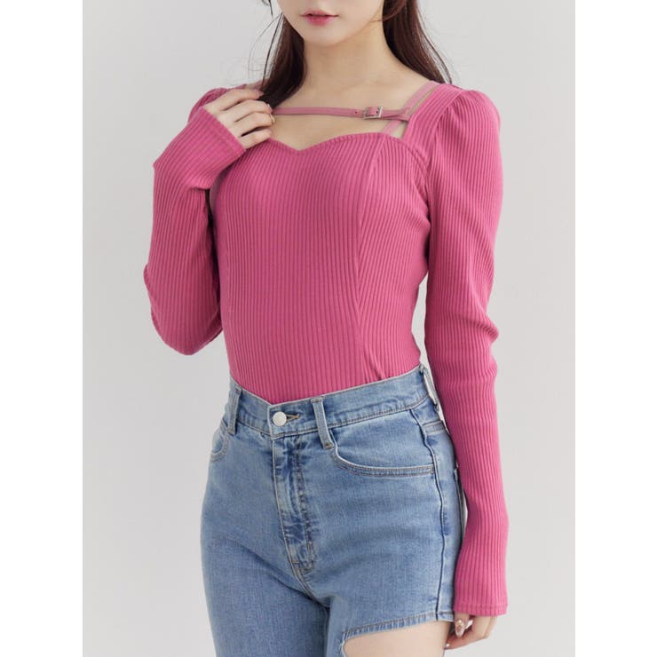 ピンク | ベルテッドリブTOP | EATME