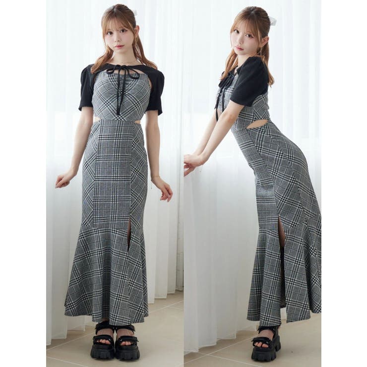 2WAYセットチェックキャミワンピース | EATME | 詳細画像3 