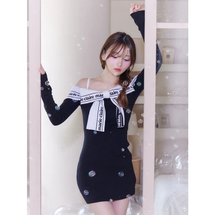 【marie claire×EATME】リボンデザインニットワンピース | EATME | 詳細画像2 