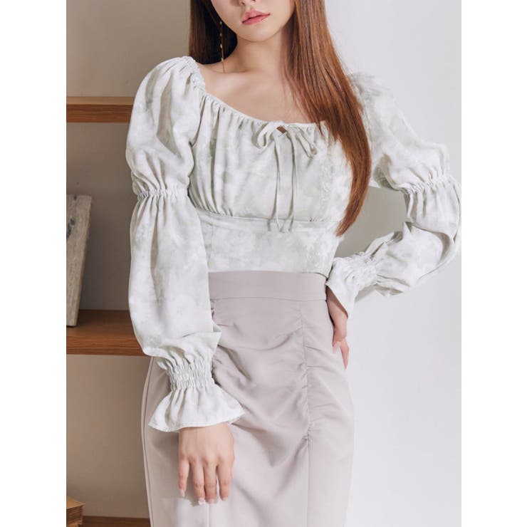 スクエアネックシャーリングブラウス | EATME | 詳細画像1 