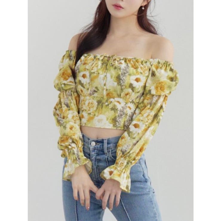 イエロー | スクエアネックシャーリングブラウス | EATME