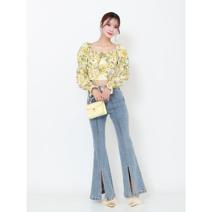 フロントビジュースリットデニムパンツ | EATME | 詳細画像4 