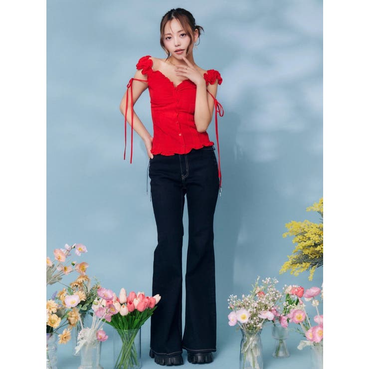 レースアップフレアデニムパンツ | EATME | 詳細画像40 