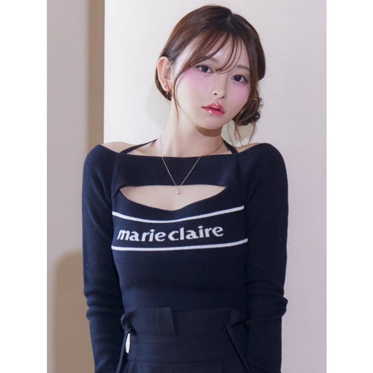 ブラック | 【marie claire×EATME】オフショルダーニットTOP | EATME