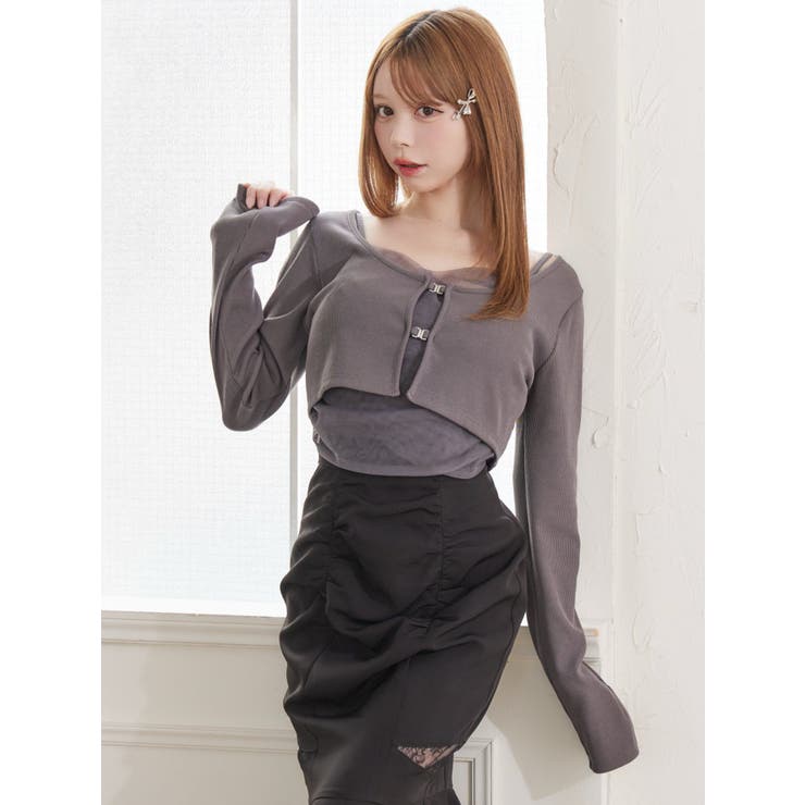 チュールドッキングキャミリブTOPセット | EATME | 詳細画像26 