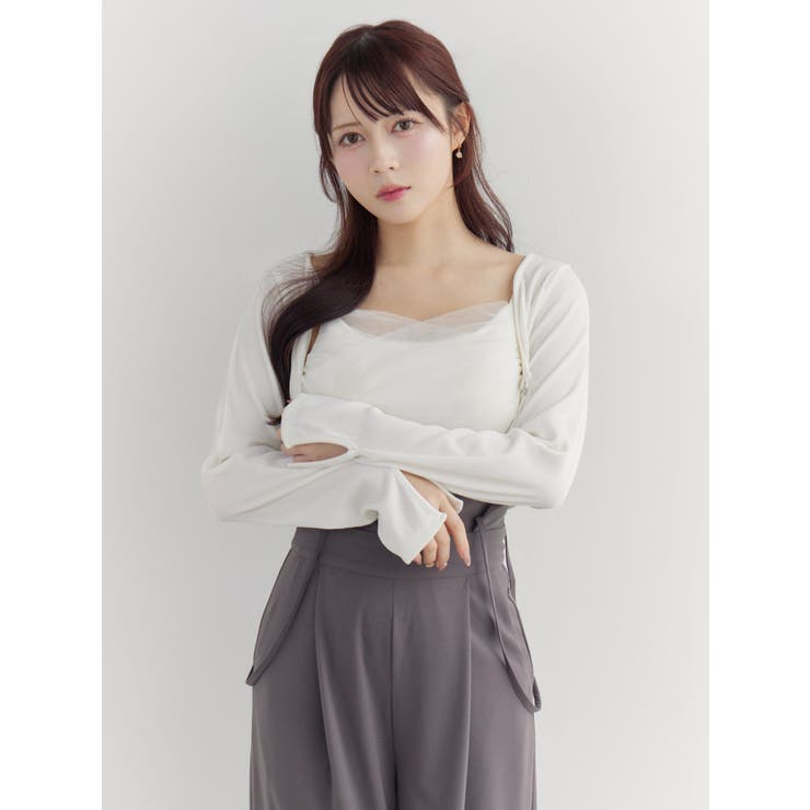 チュールドッキングキャミリブTOPセット | EATME | 詳細画像7 