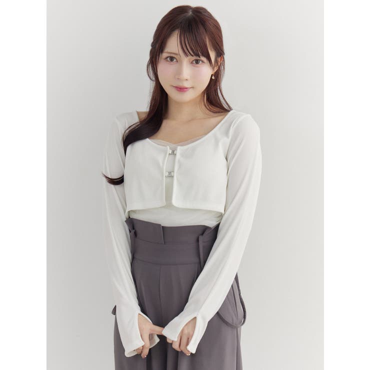 チュールドッキングキャミリブTOPセット | EATME | 詳細画像9 