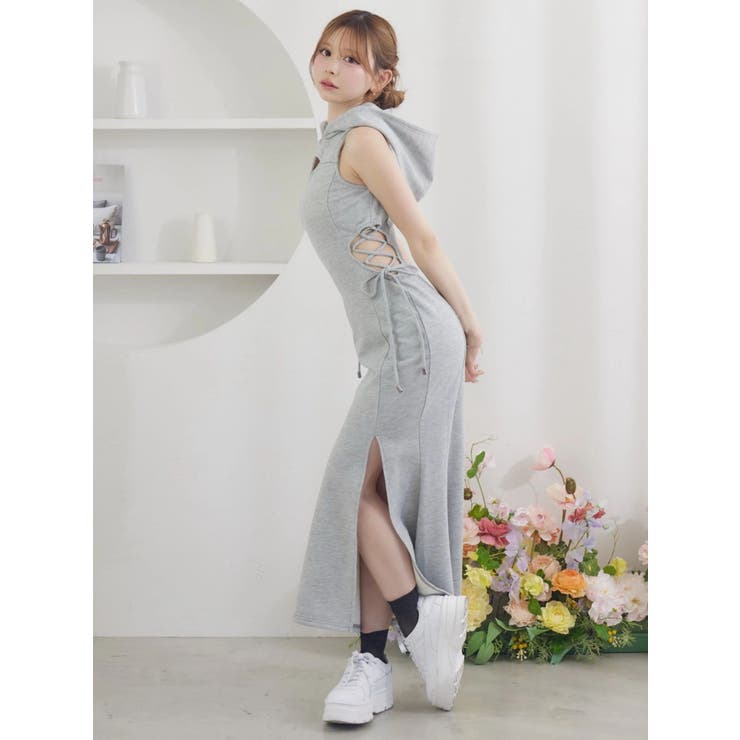 サイドレースアップフーディ―ワンピース | EATME | 詳細画像28 