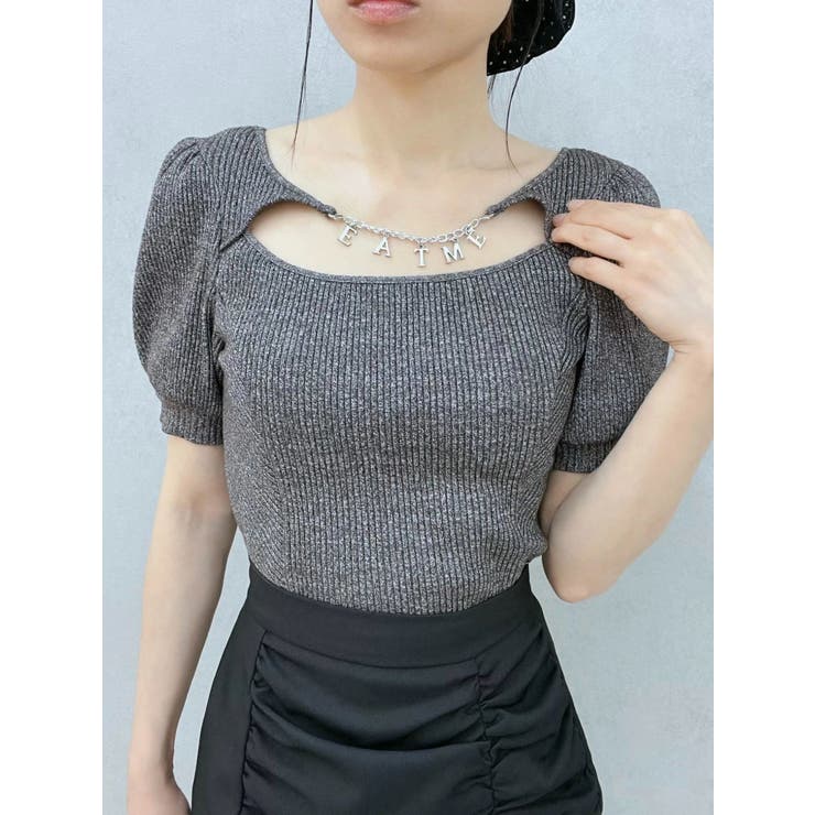 デコルテチャームコンパクトリブTOP | EATME | 詳細画像18 