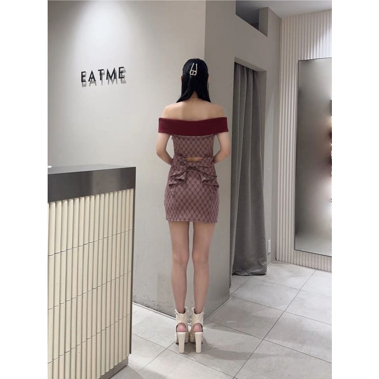BACKオープンチェックカットアウトワンピース | EATME | 詳細画像48 