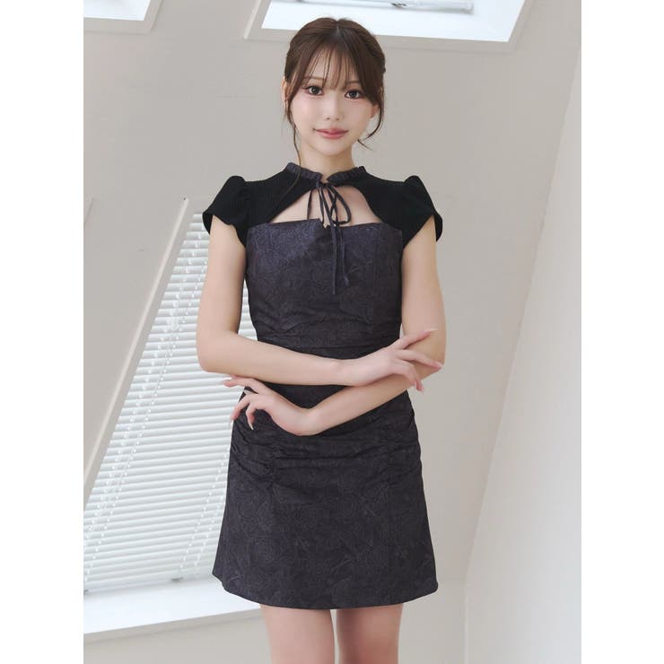【日比谷花壇コラボ】フリルカラーデコルテドッキングワンピース | EATME | 詳細画像2 