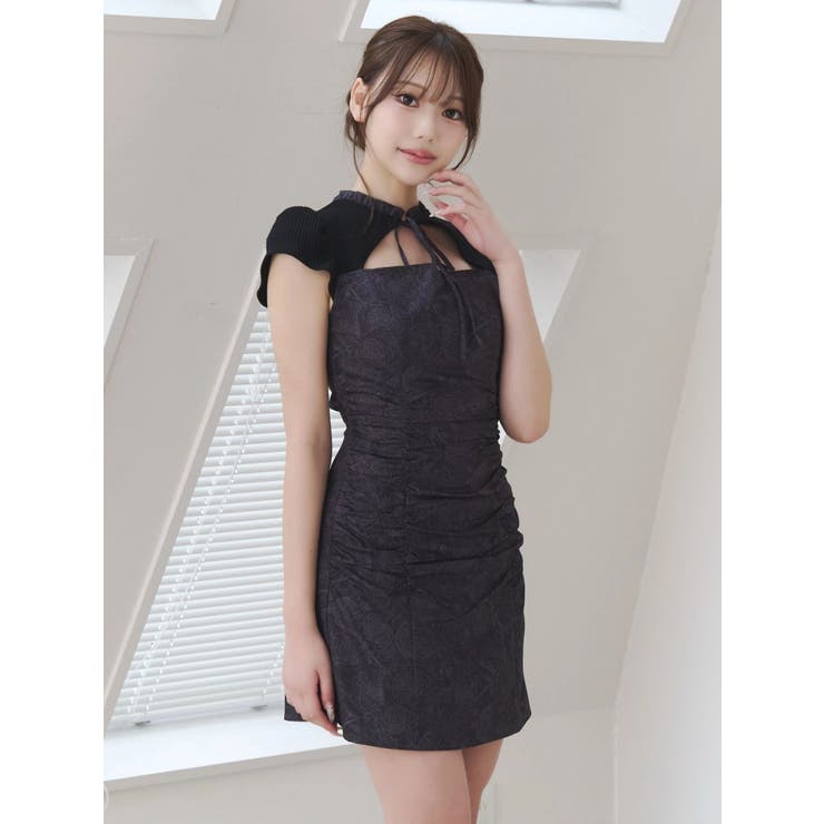 【日比谷花壇コラボ】フリルカラーデコルテドッキングワンピース | EATME | 詳細画像3 