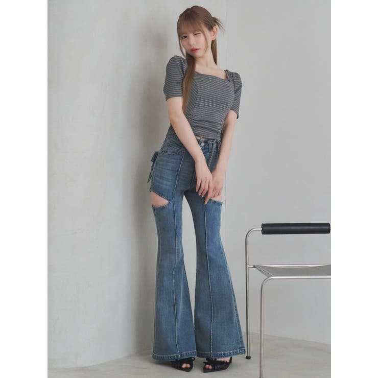 BACKリボンカットアウトデニムパンツ | EATME | 詳細画像12 