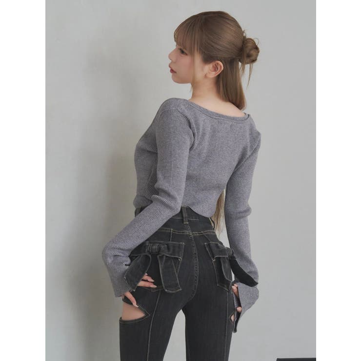 BACKリボンカットアウトデニムパンツ | EATME | 詳細画像35 