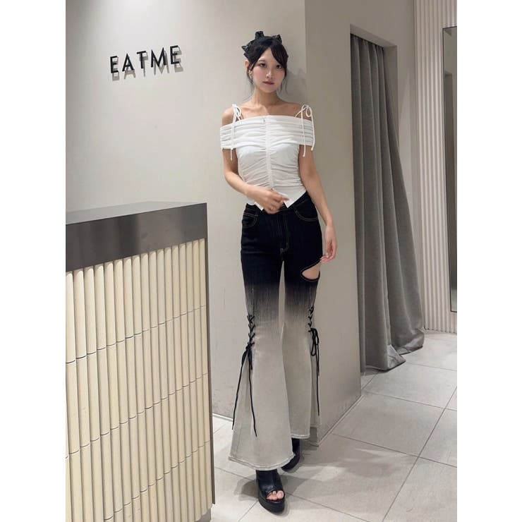 サイドレースアップカットアウトデニムパンツ | EATME | 詳細画像39 