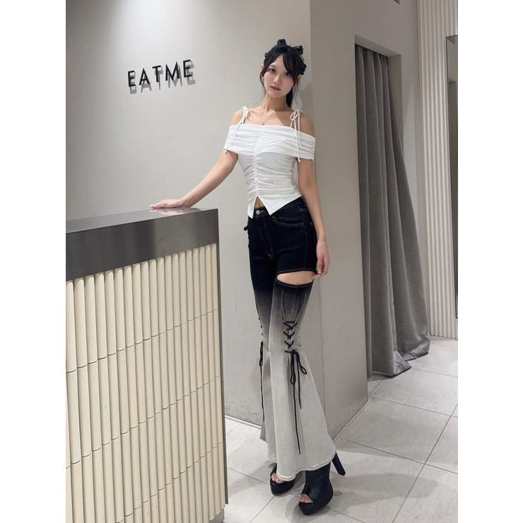 サイドレースアップカットアウトデニムパンツ | EATME | 詳細画像40 