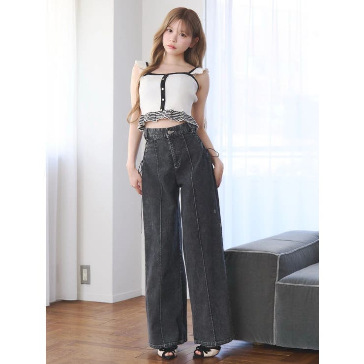 バイカラーフリルキャミニットTOP | EATME | 詳細画像14 