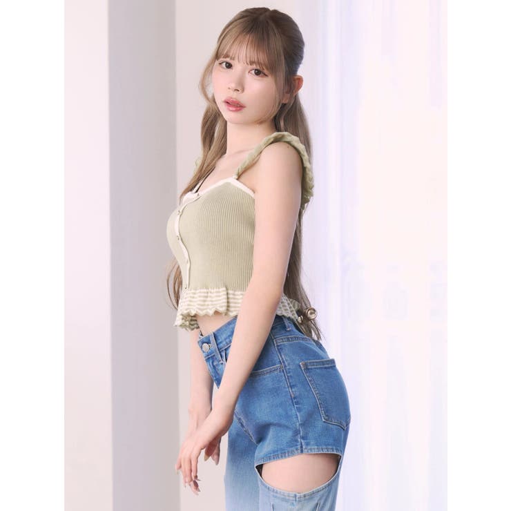 バイカラーフリルキャミニットTOP | EATME | 詳細画像24 
