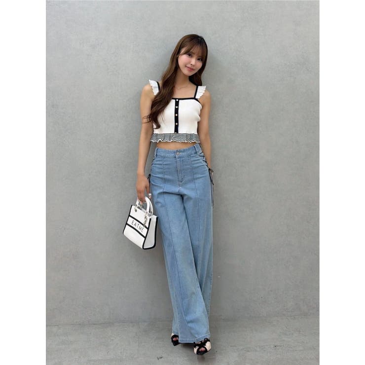 バイカラーフリルキャミニットTOP | EATME | 詳細画像38 