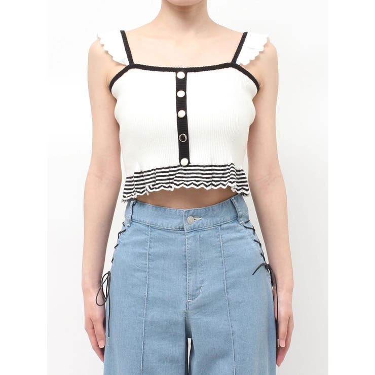 バイカラーフリルキャミニットTOP | EATME | 詳細画像42 