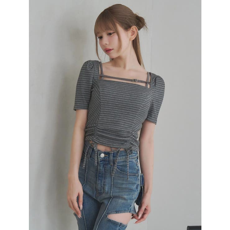 ベルテッドドロストボーダーリブTOP | EATME | 詳細画像6 