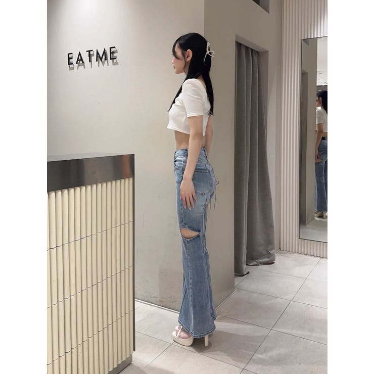 ロゴ刺しゅうスクエアリブTOP | EATME | 詳細画像22 