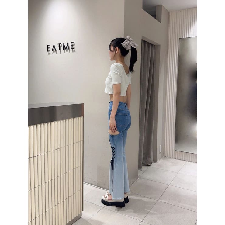 ロゴ刺しゅうスクエアリブTOP | EATME | 詳細画像26 