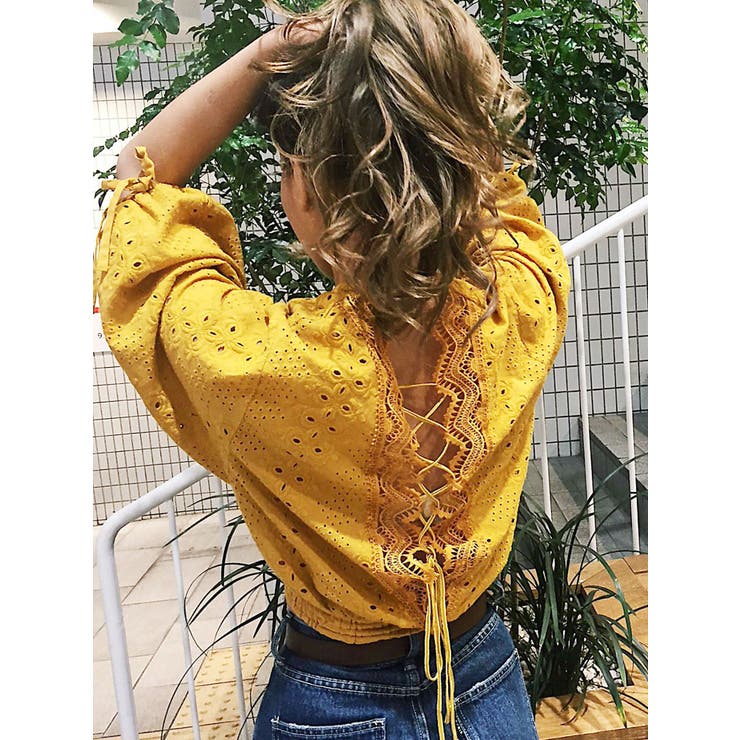 BACKレースアップブラウス[品番：MKSW0006228]｜EVRIS（エブリス 