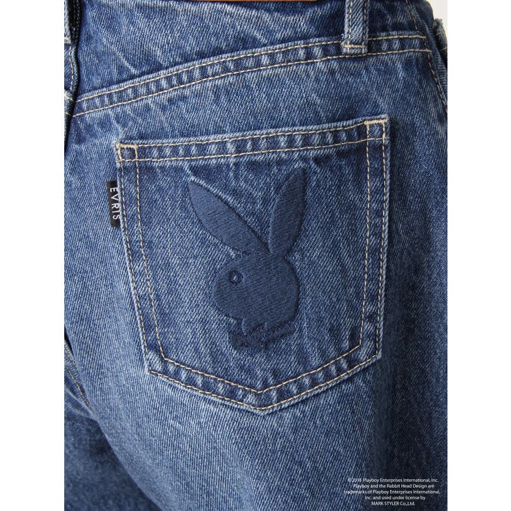 EVRIS×PLAYBOY】バックスラッシュデニムパンツ[品番