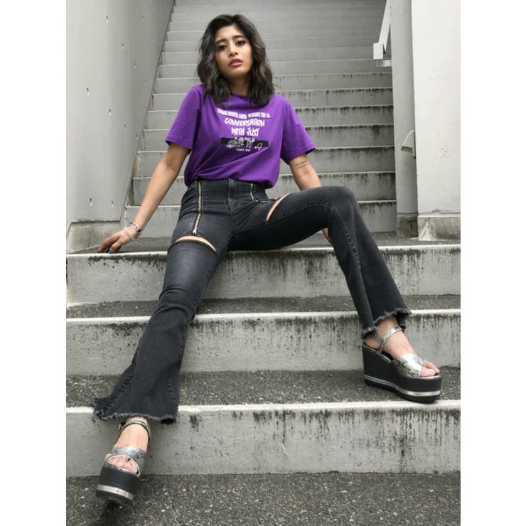 ZIPデザインブーツカットデニムパンツ[品番：MKSW0006407]｜EVRIS