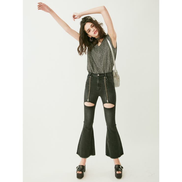 ZIPデザインブーツカットデニムパンツ[品番：MKSW0006407]｜EVRIS