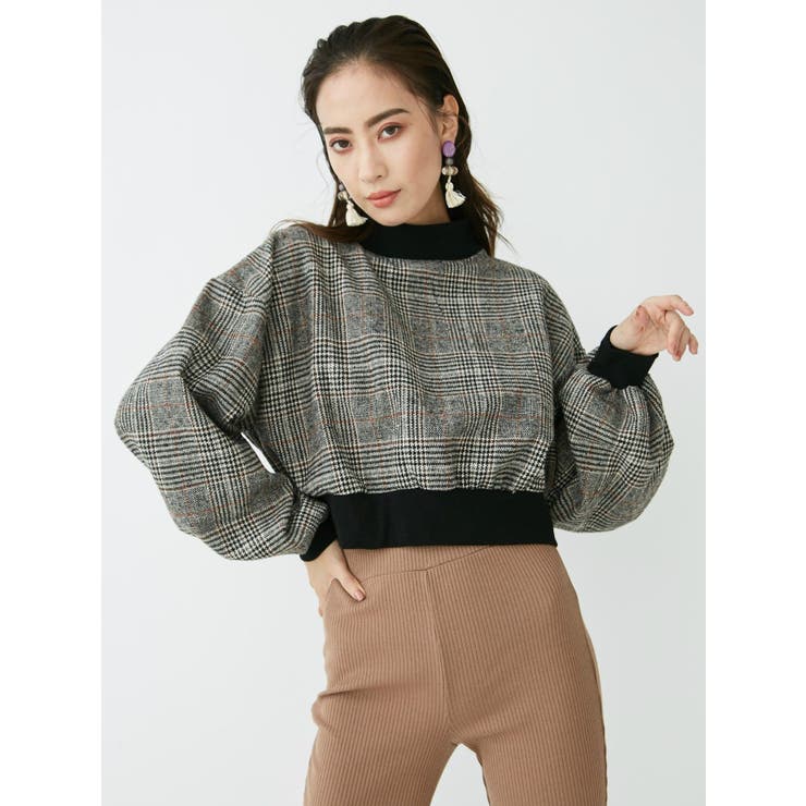 人気 ブランド 服をチェック - 最新トレンドファッション チェックハイネックプルオーバー[品番：MKSW0006576]｜EVRIS Mサイズ