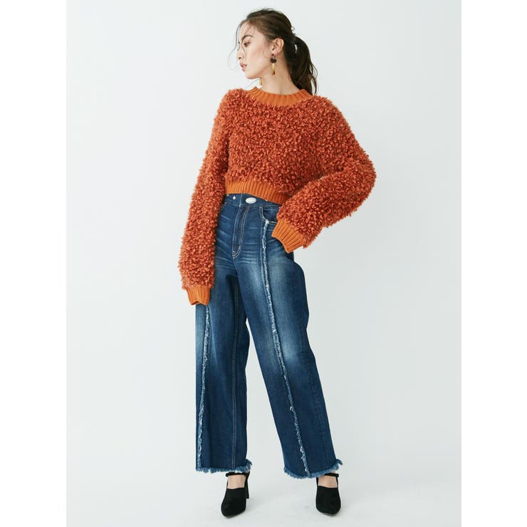 EVRIS みちょぱコラボ ロゴルーズデニム 完売品 EVRIS（エヴリス）の「【みちょぱコラボ】ロゴルーズデニム