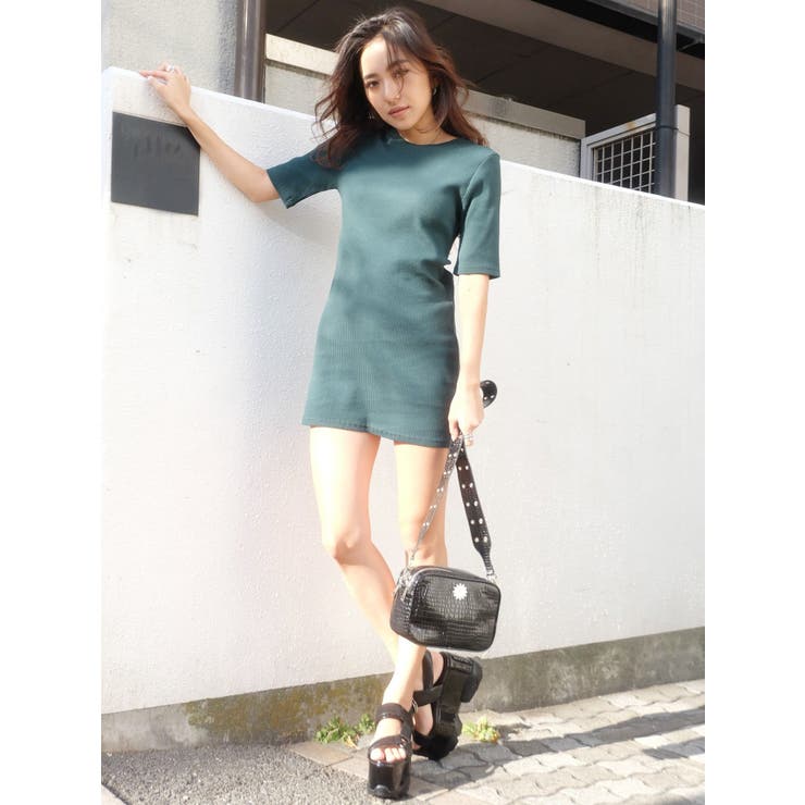 BACKクロスリブタイトワンピ[品番：MKSW0012115]｜EVRIS（エブリス）のレディースファッション通販｜SHOPLIST（ショップリスト）