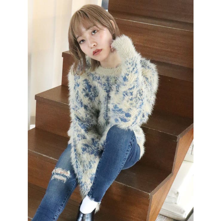 シャギージャガードニット[品番：MKSW0025744]｜EVRIS（エブリス）の  