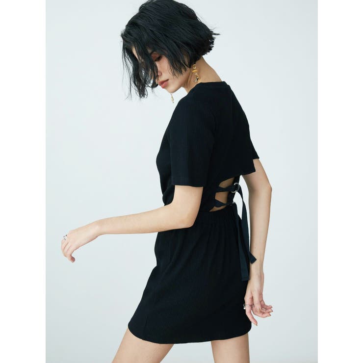 Backベルテッドリブワンピース 品番 Mksw Evris エブリス のレディースファッション通販 Shoplist ショップリスト