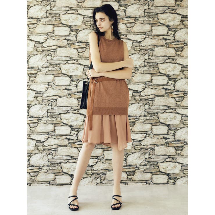 レイヤード Knit タンクワンピース 品番 Mksw Evris エブリス のレディースファッション通販 Shoplist ショップリスト