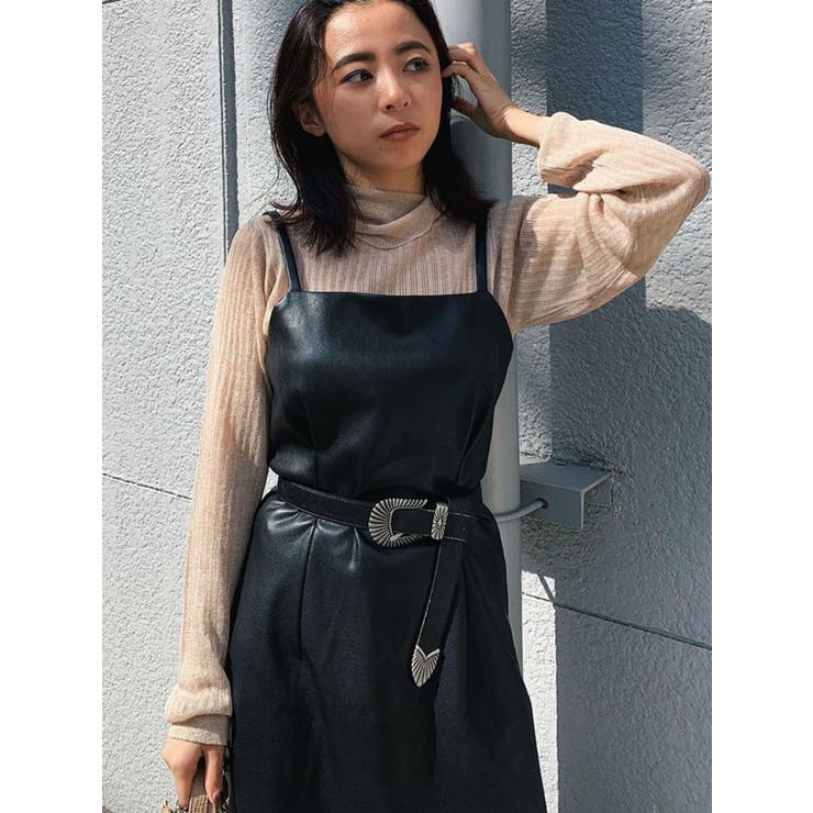 レザーライクキャミワンピース 品番 Mksw Evris エブリス のレディースファッション通販 Shoplist ショップリスト