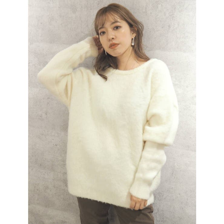 WIDEバックオープンニットTOPS[品番：MKSW0033917]｜EVRIS