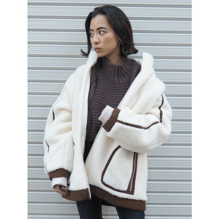 バイカラーリバーシブルボアブルゾン[品番：MKSW0034207]｜EVRIS