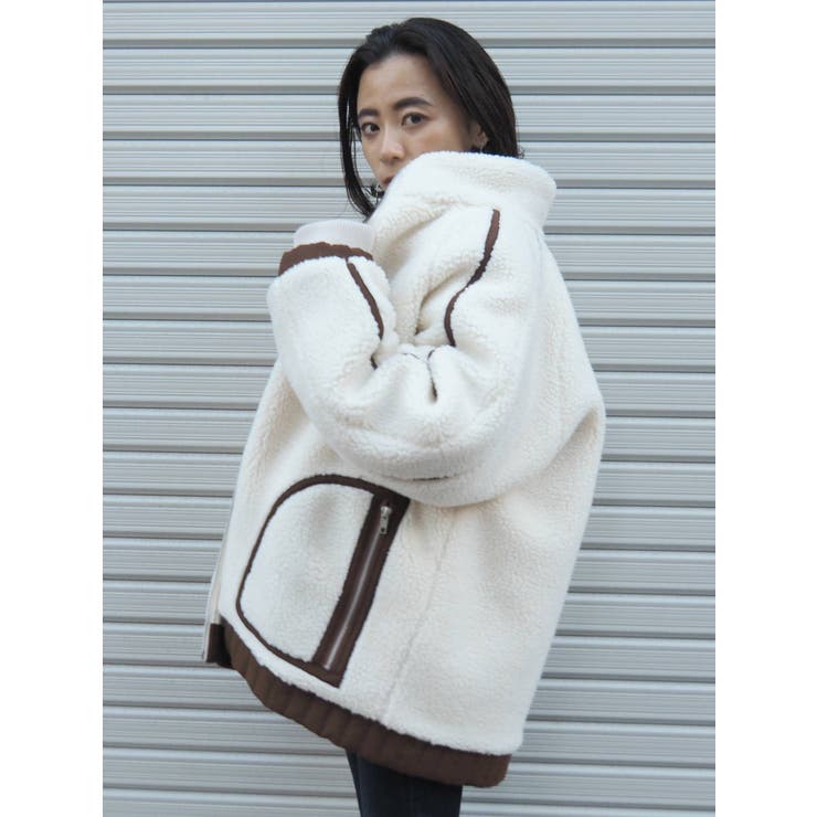 バイカラーリバーシブルボアブルゾン[品番：MKSW0034207]｜EVRIS