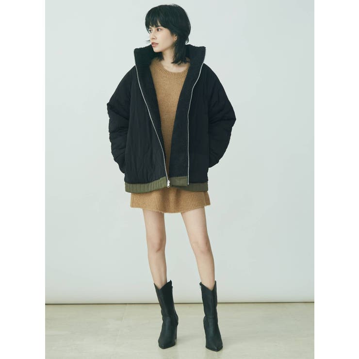 バイカラーリバーシブルボアブルゾン[品番：MKSW0034207]｜EVRIS