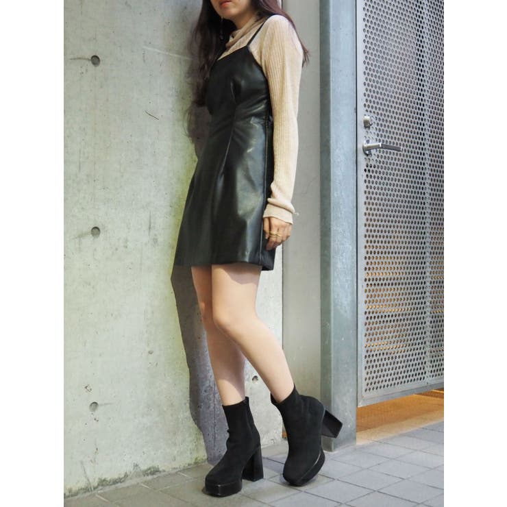 レザーライクキャミワンピース[品番：MKSW0036260]｜EVRIS（エブリス）のレディースファッション通販｜SHOPLIST（ショップリスト）