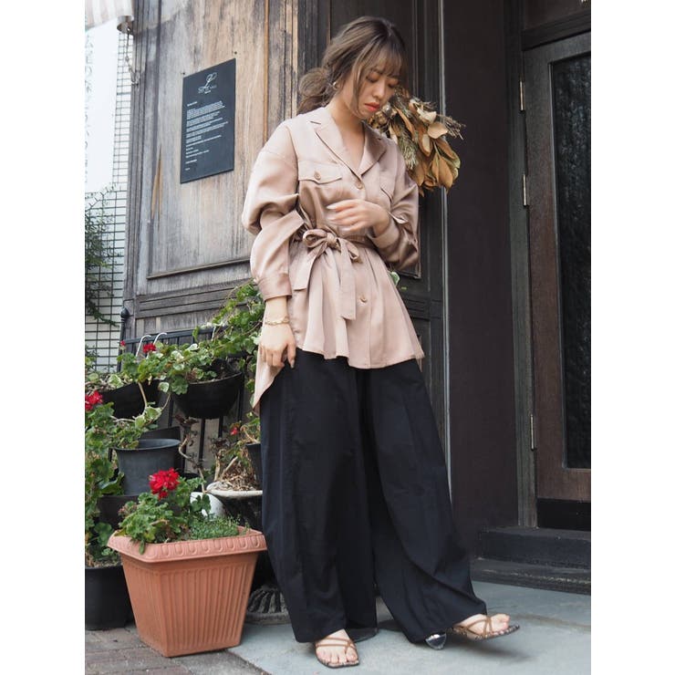 シャイニーシャツジャケット[品番：MKSW0034946]｜EVRIS