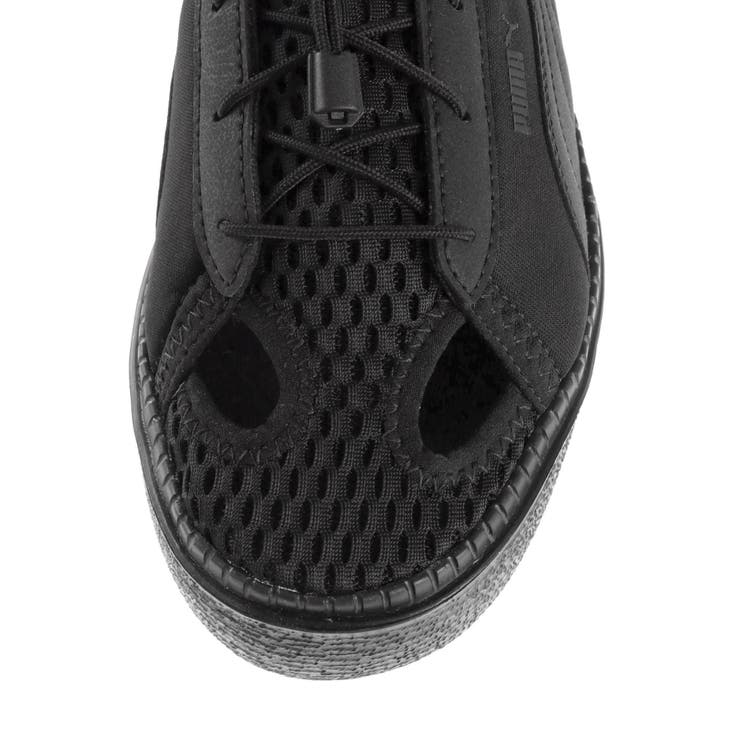 EVRIS ブラックホワイト リボンミュール PUMA] プラットフォームトレースライトミュール[品番