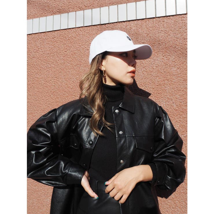 フェイクレザーボリュームスリーブジャケット【セットアップ着用可能