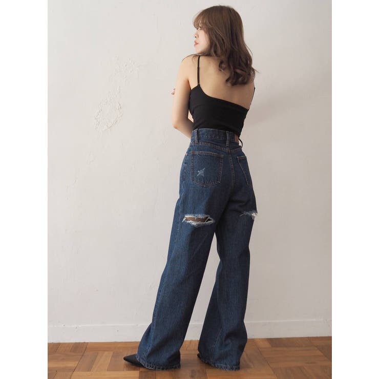BACKスラッシュワイドデニムパンツ[品番：MKSW0038994]｜EVRIS