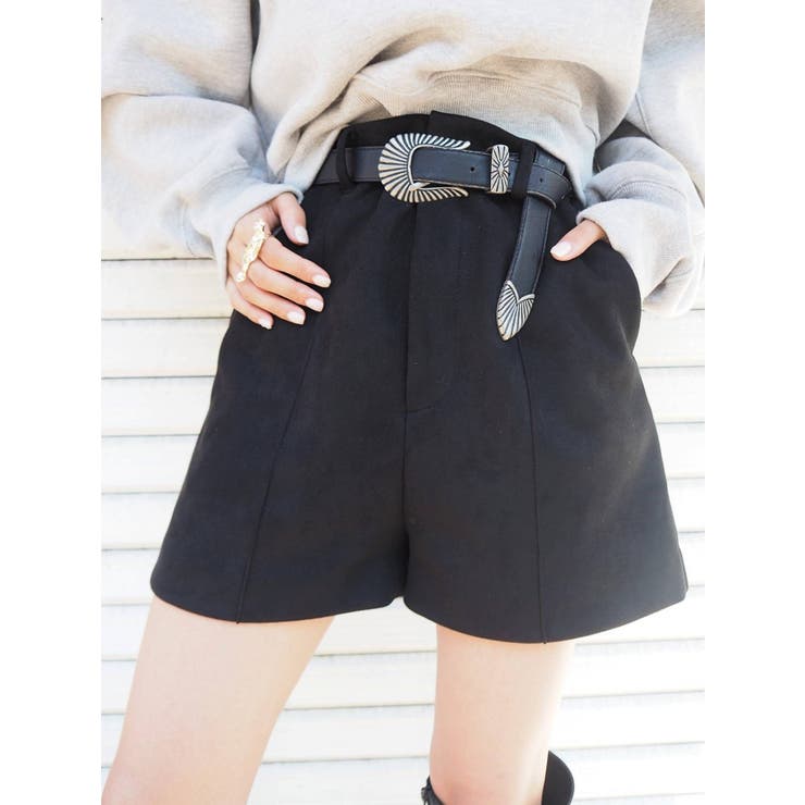 ［美品］エゴイスト　フェイクスウェード　デザインショートパンツ フェイクスウェードショートパンツ[品番：MKSW0041227]｜EVRIS