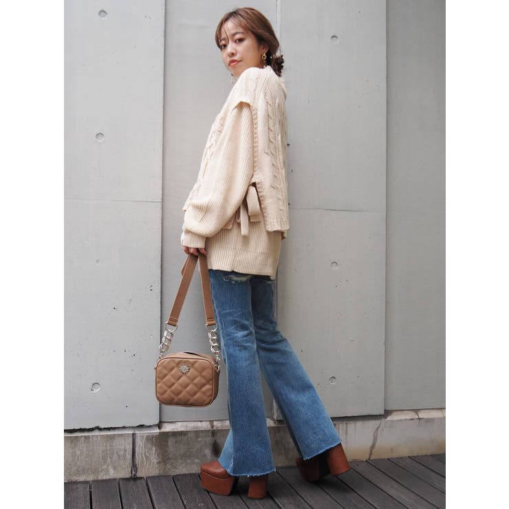 ケーブルベストレイヤードニットトップス | EVRIS | 詳細画像18 