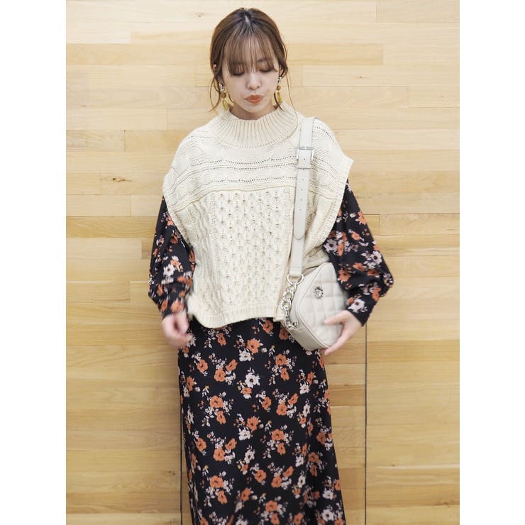 ケーブルベストレイヤードニットトップス | EVRIS | 詳細画像32 